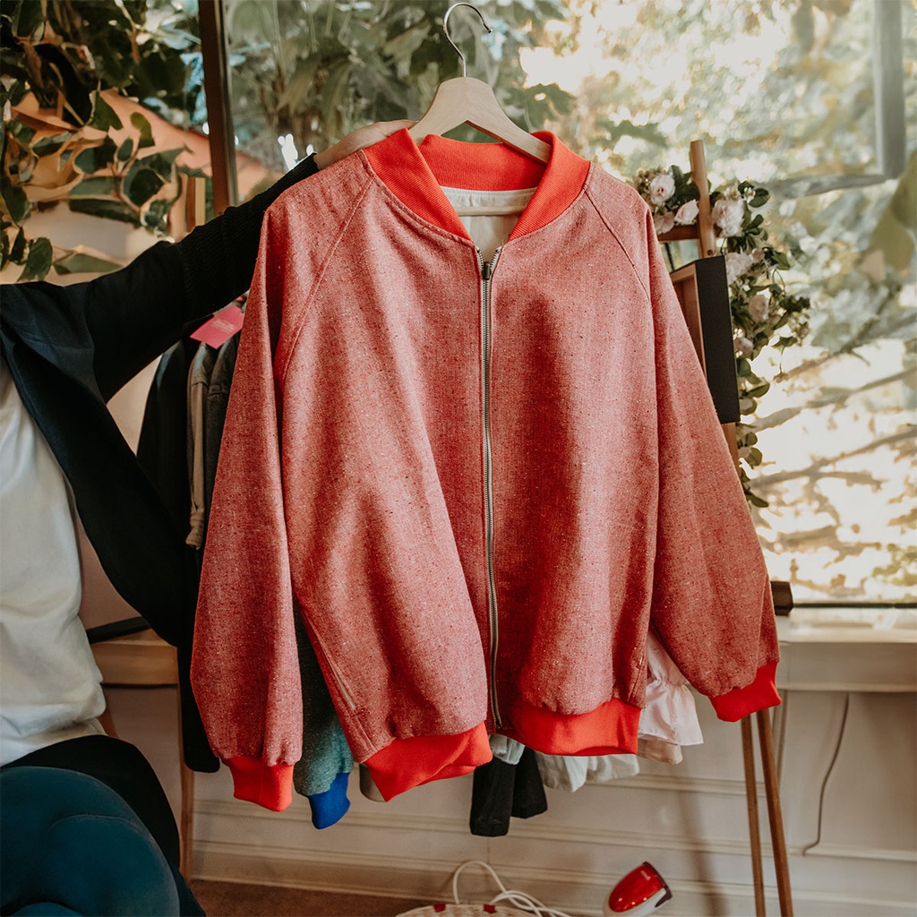 Chaqueta Bomber Reversible Roja